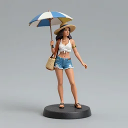 80mm resin detailed miniature of a ladies in vacation, Product Introduction Photos, 4K, Full body
