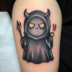 cute cartoon grim reaper tatoo