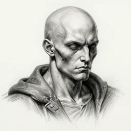 super ultra detailed shaded sketch of corrupted jerma