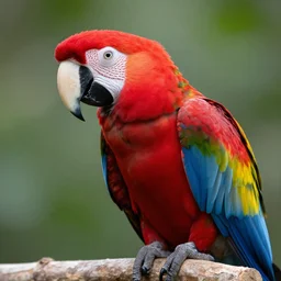 photorealistic scarlet macaw