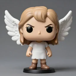 realistic funko portrait sculpture of angry girl angel
