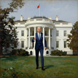 president biden emerging from an underground white house, francisco goya oil painting