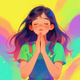 a girl making a wish, artistic, artstation, vibrant