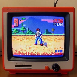 an old nintendo game on a small tv, a screenshot by miyamoto, featured on reddit, neogeo, ultra hd, 8 k resolution, 3 2 k uhd