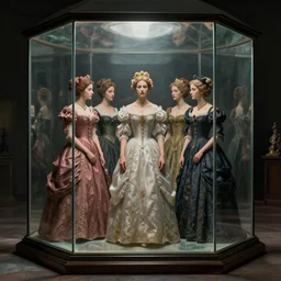 queens in a glass prison, masterpiece by Edgar Maxence and Ross Tran and Michael Whelan, gustav dore, 8k, octane render