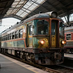 retro futuristic vintage train station, atmospheric lighting, painted, intricate, volumetric lighting, beautiful, daytime, sunny weather, slight overcast, sharp focus, deep colours, ultra detailed, by leesha hannigan, ross tran, thierry doizon, kai carpenter, ignacio fernandez rios
