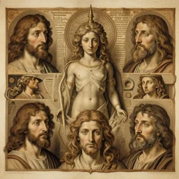 dead sea scrolls end of trinity, by Eugène Delacroix and Francis Bacon and Micheal Whelan, Hieronymus Boch, artistic, intricate drawing, light brazen, realistic fantasy, extremely detailed and beautiful faces aesthetic, establishing shot, 8k resolution, dramatic lighting