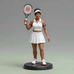 80mm resin detailed Miniature of a Hattie McDaniel in tennis wear, detailed tennis shoes, necklace ;Miniature product Photo, 4K, Full body
