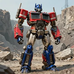 character portrait of optimus from transformers standing in a rock quarry, daytime, digital painting, robot made of truck parts, robots trending on artstation, artstation, mecha trending on artstation, concept art, industrial light and magic, industrial light & magic, ilm, substance painter, painted texture maps, good value control, realistic textures, realistically proportioned body, octane render, 8 k