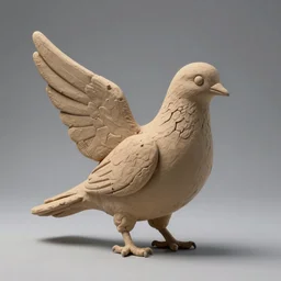 a pigeon sculpted from clay, studio lighting, studio photography, 3 d model, 3 d render, unreal engine, octane render, cgi, 8 k
