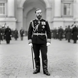 tsar nicholas ii as iron man, historical photograph