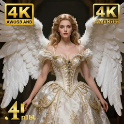 photo of a very beautiful!! angel with ornate dress, highly detailed, 4 k, hdr, smooth, sharp focus, high resolution, award - winning photo