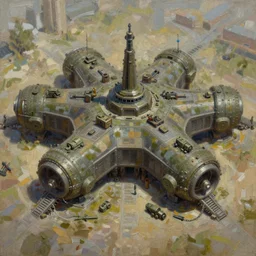 concept art of modular military base, oil painting by jama jurabaev, extremely detailed, brush hard, artstation, for aaa game, high quality, brush stroke