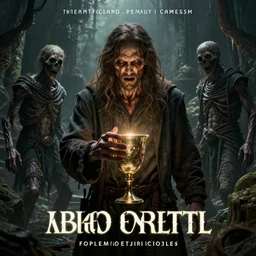 epic masterpiece of cinematographic hyperrealism where an archeologist finds a goblet of immortality. realistic shaded lighting poster by craig mallismo, artgerm, jeremy lipkin and michael garmash, unreal engine, detailed and intricate environment, digital art, art station trends, horror, matte