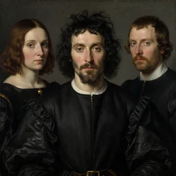 hieronymus bosch, greg rutkowski, anna podedworna, painting of spanish man, goatee, black unkempt wavy hair