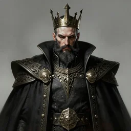portrait of a cyberpunk bearded king, grim - lighting, high - contrast, intricate, elegant, highly detailed, centered, digital painting, artstation, concept art, smooth, sharp focus, illustration, artgerm, tomasz alen kopera, peter mohrbacher, donato giancola, joseph christian leyendecker, wlop, boris vallejo
