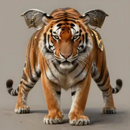 an armored anthro tiger drawn by Sandara, realistic painting, high definition, digital art, matte painting, very detailed, realistic