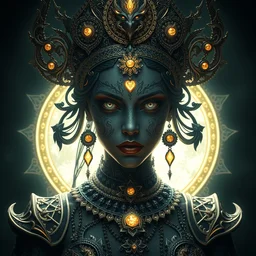 portrait of moon sorceress, beautiful, attractive, glowing, ornate and intricate, jaw dropping, dynamic lighting, dark, menacing, intricate and detailed, 4 k octane render, age 2 0