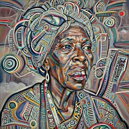 a painting of a lantina elder woman by Lynette Yiadom-Boakye . details, smooth, sharp focus, illustration, realistic, cinematic, artstation, award winning, rgb , unreal engine, octane render, cinematic light, macro, depth of field, blur, red light and clouds from the back, highly detailed epic cinematic concept art CG render made in Maya, Blender and Photoshop, octane render, excellent composition, dynamic dramatic cinematic lighting, aesthetic, very inspirational, arthouse.