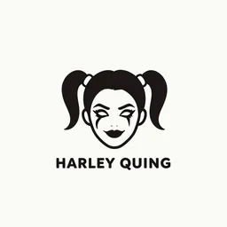 minimalist logo icon for harley quinn, victo ngai, kilian eng, lois van baarle, behance, beeple, artstation