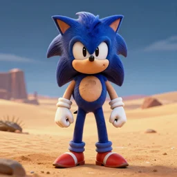creepy uncanny valley full length portrait of a badly 3 d modeled sonichu man posing in a desert, rendered in bryce 3 d and daz, art by chris - chan, xavier renegade angel, asymmetrical face, very ugly, ray - tracing, vibrant color, depth of field, cinematic lighting, sharp focus, rule of thirds, extremely hated on artstation