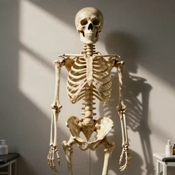 a skeleton at the chiropractor