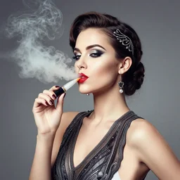 1 9 2 0 s photo of a flapper girl smoking a juul ecig vape