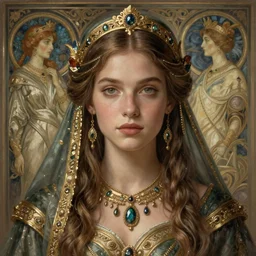 young annasophia robb as gaulish princess, portrait, d & d, fantasy, intricate, elegant, highly detailed, digital painting, artstation, concept art, sharp focus, illustration, art by aleksi briclot, greg rutkowski and alphonse mucha
