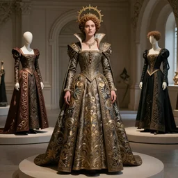 medieval queen by magali villeneuve, iris van herpen, jean delville, james jean, visionary, symbolist, ornate garments, beautifully lit