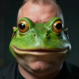 hyperrealistic mixed media image of info wars alex jones with ( bullfrog face ), stunning 3 d render inspired art by xiang duan and thomas eakes and greg rutkowski, perfect facial symmetry, hyper realistic attributes and atmosphere, dim volumetric cinematic lighting, 8 k octane render, post - processing, masterpiece,