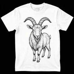 satanic goat line art, graphic tees