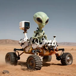 amazing photo of nasa's mars rover and alien, alien perfect faces