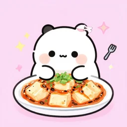 mapo tofu, hyperpop aesthetics, hyperpop album concept art, cute!, minimalistic, sweet color scheme