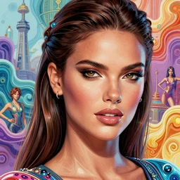 the face of beautiful, elegant, polished, enticing adriana lima made of ferrofluid, an ultrafine hyperrealistic illustration by kim jung gi, irakli nadar, varied colors, intricate linework, bright colors, octopath traveler, final fantasy, unreal 5 highly rendered, global illumination, radiant light, intricate environment, subsurface scattering