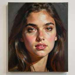 a gallery painting portrait of Ana de armas painted by Phil noto