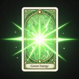 green energy blast, game asset, tarot card, intricate, highly detailed, centered, digital painting, artstation, concept art, smooth, sharp focus, illustration