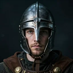 Underwater close up portrait of a man in medieval helmet by Trent Parke, clean, detailed, Magnum photos