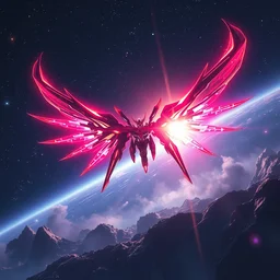 sinanju, high quality, space scene, lens flare