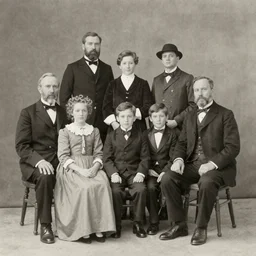 an old photo of a family from the 1 9 th century