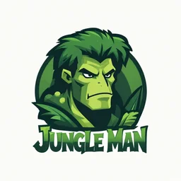 logo design for jungle man comic book cover, vector art,