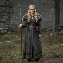 full body photograph of a beautiful!!!! viking queen. extremely detailed. dslr. 5 0 mm.