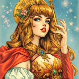 the sailor galaxia. beautiful, realistic painting by mucha and kuvshinov and bilibin. synthwave watercolor, thick linings, manga, soviet realism