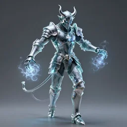 a portrait of devil in glass armor releasing spell, full height, moving forward, concept art, trending on artstation, highly detailed, intricate, sharp focus, digital art, 8 k