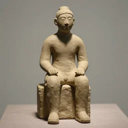 a Clay Statue of a man sitting