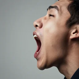 man opening his giant mouth