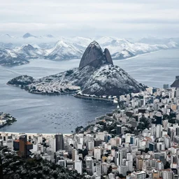 a photo of snowy rio de janeiro city