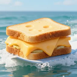 mark rutte surfing on a cheese sandwich