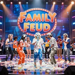 the episode of Family Feud where everyone gets covered with nickelodeon slime hd