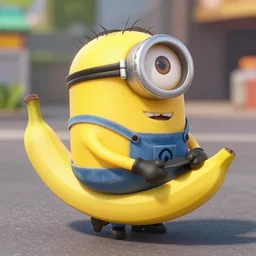 minion ride a banana