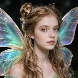 headshot portrait of a beautiful fairy, detailed, rainbowshift, by jean - baptiste monge, maxfield parrish, john william waterhouse, brian froud